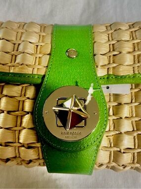 kate spade Yellow and Green Leather Ava clutch